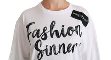 Load image into Gallery viewer, Dolce & Gabbana White Fashion Sinner Cotton Lace T-shirt Top