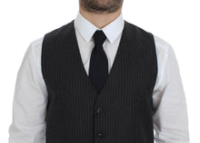 Load image into Gallery viewer, Dolce & Gabbana Gray Striped Wool Single Breasted Vest