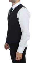 Load image into Gallery viewer, Dolce & Gabbana Black Striped Wool Silk Dress Vest Gilet