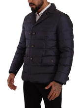 Load image into Gallery viewer, Dolce & Gabbana Blue Silk Goat Coat Blouson Winter Jacket