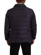 Load image into Gallery viewer, Dolce & Gabbana Blue Silk Goat Coat Blouson Winter Jacket