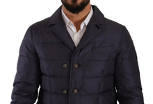 Load image into Gallery viewer, Dolce & Gabbana Blue Silk Goat Coat Blouson Winter Jacket