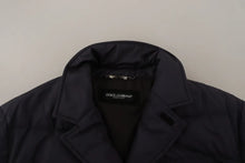 Load image into Gallery viewer, Dolce & Gabbana Blue Silk Goat Coat Blouson Winter Jacket