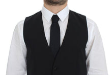 Load image into Gallery viewer, Dolce & Gabbana Black Wool Silk Stretch Dress Vest Blazer