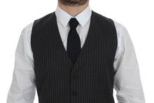 Load image into Gallery viewer, Dolce & Gabbana Gray Striped Wool Single Breasted Vest