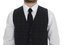 Load image into Gallery viewer, Dolce & Gabbana Gray Checkered Formal Dress Vest Gilet