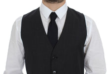 Load image into Gallery viewer, Dolce & Gabbana Gray Striped Wool Single Breasted Vest