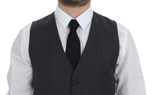 Load image into Gallery viewer, Dolce & Gabbana Gray Striped Wool Single Breasted Vest