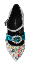 Load image into Gallery viewer, Dolce & Gabbana Elegant Silver-Black Crystal Mary Janes Pumps