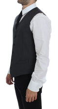 Load image into Gallery viewer, Dolce & Gabbana Gray Striped Wool Single Breasted Vest