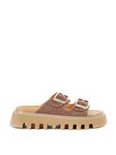 Load image into Gallery viewer, Casadei Elegant Brown Suede Sandal Slipper with Buckles
