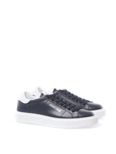 Load image into Gallery viewer, Roberto Cavalli Elegant Blue Leather Lace-Up Sneakers
