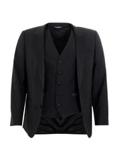 Load image into Gallery viewer, Dolce &amp; Gabbana Elegant Black Three-Piece Wool Suit
