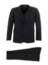 Load image into Gallery viewer, Dolce &amp; Gabbana Elegant Black Three-Piece Wool Suit
