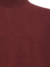 Load image into Gallery viewer, Colombo Bordeaux Mock Neck Cashmere Silk Blend Sweater
