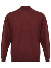 Load image into Gallery viewer, Colombo Bordeaux Mock Neck Cashmere Silk Blend Sweater
