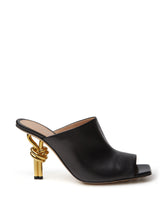 Load image into Gallery viewer, Bottega Veneta Elegant Black Leather Knot Mule Sandals
