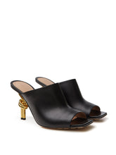 Load image into Gallery viewer, Bottega Veneta Elegant Black Leather Knot Mule Sandals
