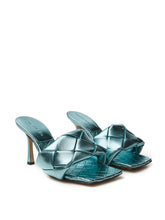 Load image into Gallery viewer, Bottega Veneta Elegant Light Blue Leather Mule Sandals
