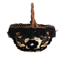 Load image into Gallery viewer, Dolce &amp; Gabbana Chic Beige &amp; Black Straw Snakeskin Bucket Bag
