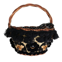 Load image into Gallery viewer, Dolce &amp; Gabbana Chic Beige &amp; Black Straw Snakeskin Bucket Bag
