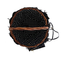 Load image into Gallery viewer, Dolce &amp; Gabbana Chic Beige &amp; Black Straw Snakeskin Bucket Bag
