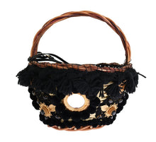 Load image into Gallery viewer, Dolce &amp; Gabbana Chic Beige &amp; Black Straw Snakeskin Bucket Bag
