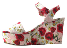 Load image into Gallery viewer, Dolce &amp; Gabbana Floral Ankle Strap Wedge Sandals
