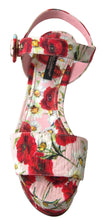 Load image into Gallery viewer, Dolce &amp; Gabbana Floral Ankle Strap Wedge Sandals
