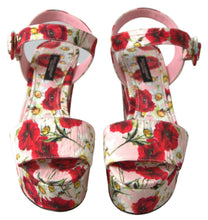 Load image into Gallery viewer, Dolce &amp; Gabbana Floral Ankle Strap Wedge Sandals
