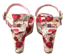 Load image into Gallery viewer, Dolce &amp; Gabbana Floral Ankle Strap Wedge Sandals
