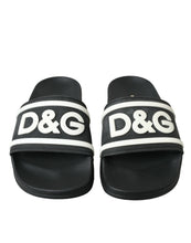 Load image into Gallery viewer, Dolce &amp; Gabbana Black Rubber Beachwear Slippers Sandals Shoes
