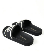 Load image into Gallery viewer, Dolce &amp; Gabbana Black Rubber Beachwear Slippers Sandals Shoes
