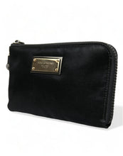 Load image into Gallery viewer, Dolce &amp; Gabbana Black Nylon Logo Plaque Keyring Pouch Clutch Bag
