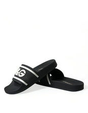 Load image into Gallery viewer, Dolce &amp; Gabbana Black Rubber Beachwear Slippers Sandals Shoes
