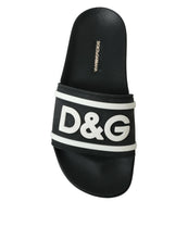 Load image into Gallery viewer, Dolce &amp; Gabbana Black Rubber Beachwear Slippers Sandals Shoes
