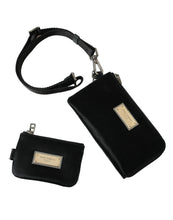 Load image into Gallery viewer, Dolce &amp; Gabbana Black Nylon Logo Plaque Keyring Pouch Clutch Bag
