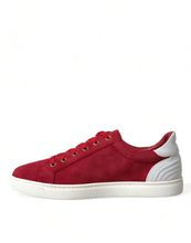 Load image into Gallery viewer, Dolce &amp; Gabbana Red Suede Leather Low Top Sneakers Shoes
