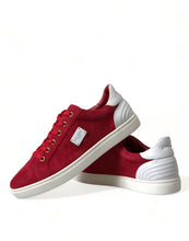 Load image into Gallery viewer, Dolce &amp; Gabbana Red Suede Leather Low Top Sneakers Shoes
