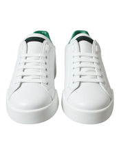 Load image into Gallery viewer, Dolce &amp; Gabbana White Green Leather Portofino Sneakers Shoes
