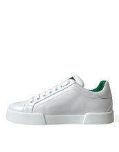 Load image into Gallery viewer, Dolce &amp; Gabbana White Green Leather Portofino Sneakers Shoes
