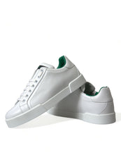 Load image into Gallery viewer, Dolce &amp; Gabbana White Green Leather Portofino Sneakers Shoes
