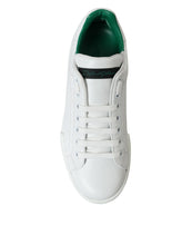 Load image into Gallery viewer, Dolce &amp; Gabbana White Green Leather Portofino Sneakers Shoes
