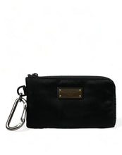 Load image into Gallery viewer, Dolce &amp; Gabbana Black Nylon Logo Plaque Keyring Pouch Clutch Bag
