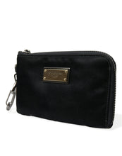 Load image into Gallery viewer, Dolce &amp; Gabbana Black Nylon Logo Plaque Keyring Pouch Clutch Bag
