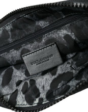 Load image into Gallery viewer, Dolce &amp; Gabbana Black Nylon Logo Plaque Keyring Pouch Clutch Bag
