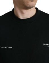 Load image into Gallery viewer, Dolce &amp; Gabbana Black Cotton Blend Logo Pullover Sweater
