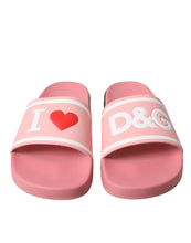 Load image into Gallery viewer, Dolce &amp; Gabbana Pink Leather Slides Beachwear Flats Shoes
