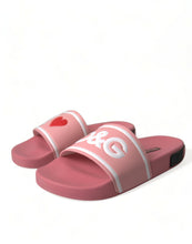 Load image into Gallery viewer, Dolce &amp; Gabbana Pink Leather Slides Beachwear Flats Shoes
