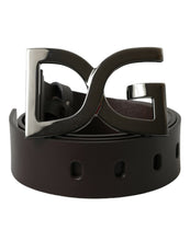 Load image into Gallery viewer, Dolce &amp; Gabbana Dark Brown Leather DG Metal Buckle Belt
